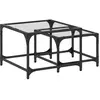 vidaXL Tables basses gigognes 2 pcs dessus en verre transparent acier