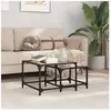 vidaXL Tables basses gigognes 2 pcs dessus en verre noir acier