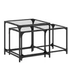 vidaXL Tables basses gigognes 2 pcs dessus en verre transparent acier