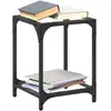 vidaXL Table basse avec dessus en verre transparent 30x30x40 cm acier