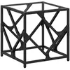 vidaXL Table basse avec dessus en verre transparent 40x40x41 cm acier