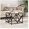 vidaXL Table basse avec dessus en verre transparent 50x50x41 cm acier