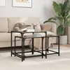 vidaXL Tables basses gigognes 2 pcs dessus en verre noir acier
