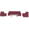 vidaXL Ensemble de canapés 4 pcs avec repose-pied rouge bordeaux tissu