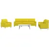 vidaXL Ensemble de canapés 3 pcs jaune clair tissu