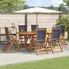 vidaXL Ensemble à manger de jardin 7pcs bois d'acacia solide textilène