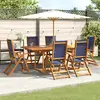 vidaXL Ensemble à manger de jardin 7pcs bois d'acacia solide textilène