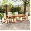 vidaXL Ensemble à manger de jardin 5pcs bois d'acacia solide textilène