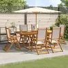 vidaXL Ensemble à manger de jardin 7pcs bois d'acacia solide textilène
