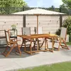 vidaXL Ensemble à manger de jardin 5pcs bois d'acacia solide textilène