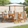vidaXL Ensemble à manger de jardin 7pcs bois d'acacia solide textilène