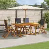 vidaXL Ensemble à manger de jardin 5pcs bois d'acacia solide textilène