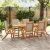 vidaXL Ensemble à manger de jardin 7pcs bois d'acacia solide textilène