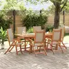 vidaXL Ensemble à manger de jardin 7pcs bois d'acacia solide textilène