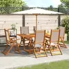 vidaXL Ensemble à manger de jardin 7pcs bois d'acacia solide textilène
