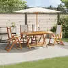 vidaXL Ensemble à manger de jardin 5pcs bois d'acacia solide textilène