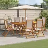 vidaXL Ensemble à manger de jardin 7pcs bois d'acacia solide textilène