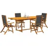 vidaXL Ensemble à manger de jardin 5pcs bois d'acacia solide textilène