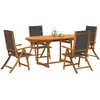 vidaXL Ensemble à manger de jardin 5pcs bois d'acacia solide textilène
