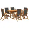vidaXL Ensemble à manger de jardin 7pcs bois d'acacia solide textilène