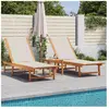 vidaXL Chaises longues lot de 2 gris bois acacia solide et textilène