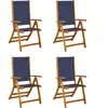 vidaXL Chaises pliables de jardin lot de 4 bois d'acacia et textilène