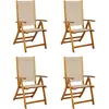 vidaXL Chaises pliables de jardin lot de 4 bois d'acacia et textilène