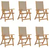 vidaXL Chaises pliables de jardin lot de 6 bois d'acacia et textilène