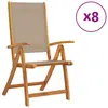 vidaXL Chaises pliables de jardin lot de 8 bois d'acacia et textilène