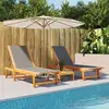 Vidaxl chaises longues lot de 2 noir bois d'acacia solide et textilène