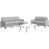 vidaXL Ensemble de canapés 3 pcs avec coussins Gris clair Velours