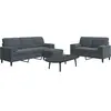 vidaXL Ensemble de canapés 3 pcs avec coussins Gris foncé Velours