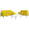 vidaXL Ensemble de canapés 3 pcs avec coussins Jaune Velours