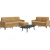 vidaXL Ensemble de canapés 3 pcs avec coussins Marron Velours