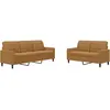 vidaXL Ensemble de canapés 2 pcs avec coussins Marron Velours