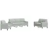 vidaXL Ensemble de canapés 3 pcs et coussins et traversins velours