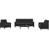 vidaXL Ensemble de canapés 3pcs et coussins et traversins noir velours