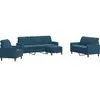 vidaXL Ensemble de canapés 4 pcs avec coussins Bleu Velours