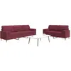 vidaXL Ensemble de canapés 2 pcs coussins décoratifs bordeaux tissu