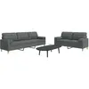 vidaXL Ensemble de canapés 2 pcs coussins décoratifs gris foncé tissu