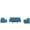 vidaXL Ensemble de canapés 3pcs et coussins et traversins bleu velours