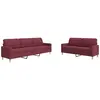 vidaXL Ensemble de canapés 2 pcs rouge bordeaux tissu