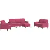 vidaXL Ensemble de canapés 4 pcs avec coussins Rouge bordeaux Velours