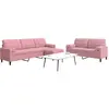 vidaXL Ensemble de canapés 3pcs et coussins et traversins rose velours