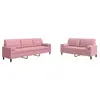 vidaXL Ensemble de canapés 2pcs et coussins et traversins rose velours