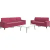 vidaXL Ensemble de canapés 2 pcs avec coussins et traversins velours