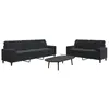 vidaXL Ensemble de canapés 2pcs et coussins et traversins noir velours