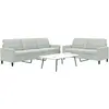 vidaXL Ensemble de canapés 2 pcs avec coussins Gris clair Velours
