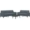 vidaXL Ensemble de canapés 2 pcs avec coussins Gris foncé Velours