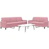 vidaXL Ensemble de canapés 2 pcs avec coussins Rose Velours